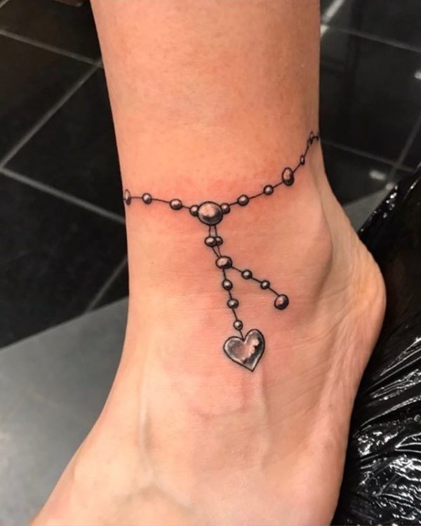 Z G  a heart  Tattoo bracelet Anklet tattoos Ankle bracelet tattoo