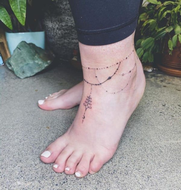 cute ankle bracelet tattoos