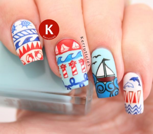 Amazing Nautical Nails Designs That Scream Summer