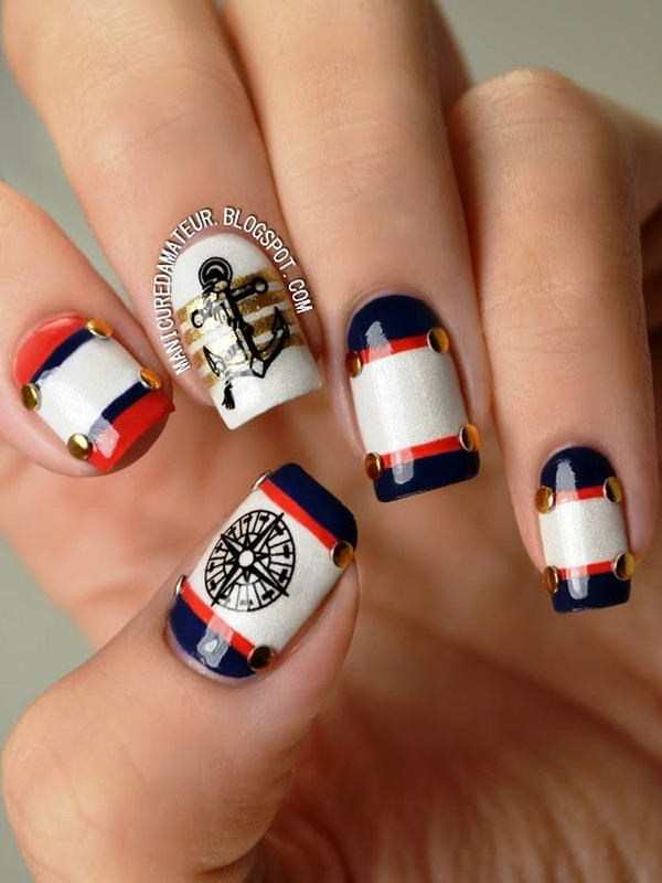 Amazing Nautical Nails Designs That Scream Summer