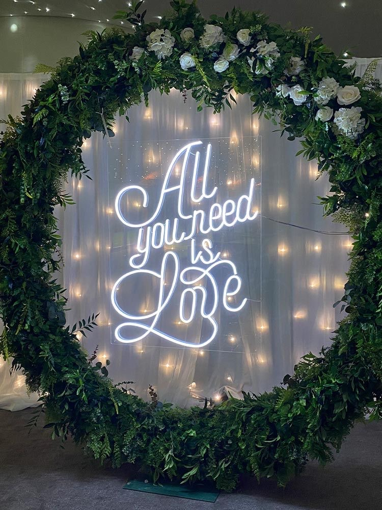11 Wedding Neon Signs To Wrap Up Your Circled Wedding Arch Perfectly